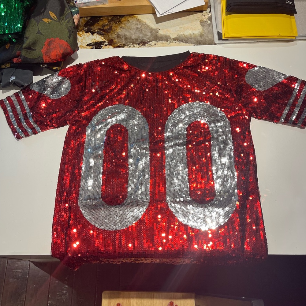 COPY - Red sequin jersey one size